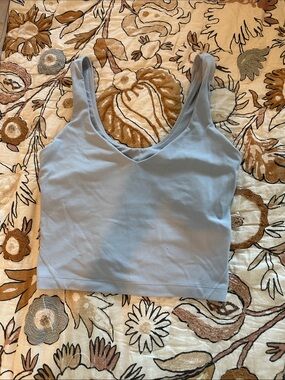 lululemon athletica Light Blue V‑Neck Cropped Tank